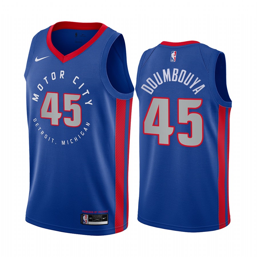 Nike Pistons #45 Sekou Doumbouya Blue Youth NBA Swingman 2020-21 City Edition Jersey