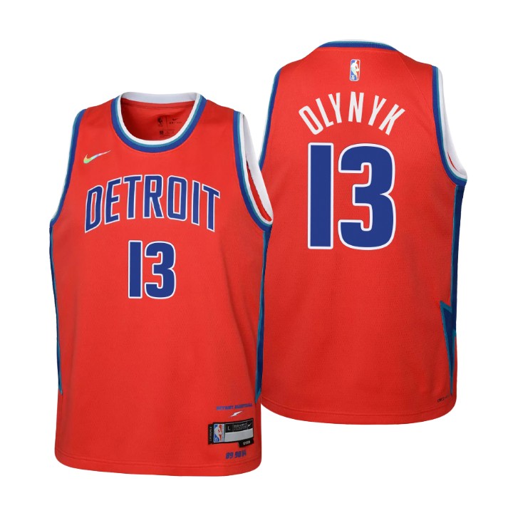 Detroit Pistons #13 Kelly Olynyk Youth Nike Red 2021/22 Swingman Jersey - City Edition