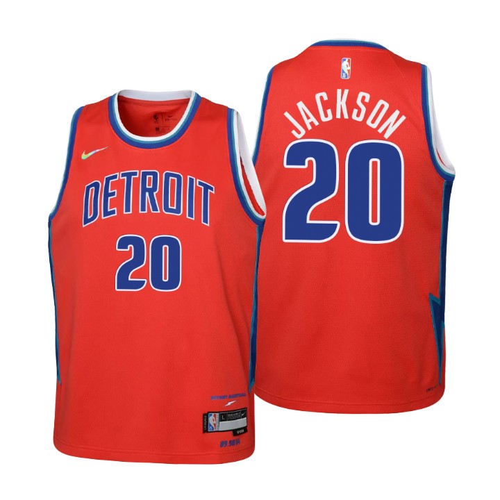 Detroit Pistons #20 Josh Jackson Youth Nike Red 2021/22 Swingman Jersey - City Edition