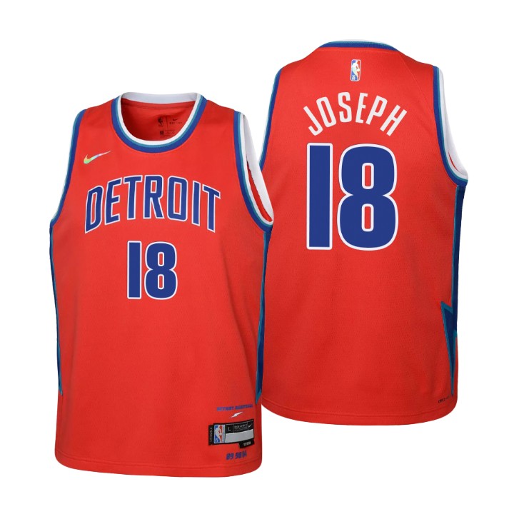 Detroit Pistons #18 Cory Joseph Youth Nike Red 2021/22 Swingman Jersey - City Edition