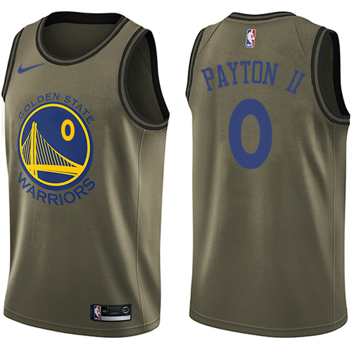 Nike Warriors #0 Gary Payton II Green Salute to Service Youth NBA Swingman Jersey