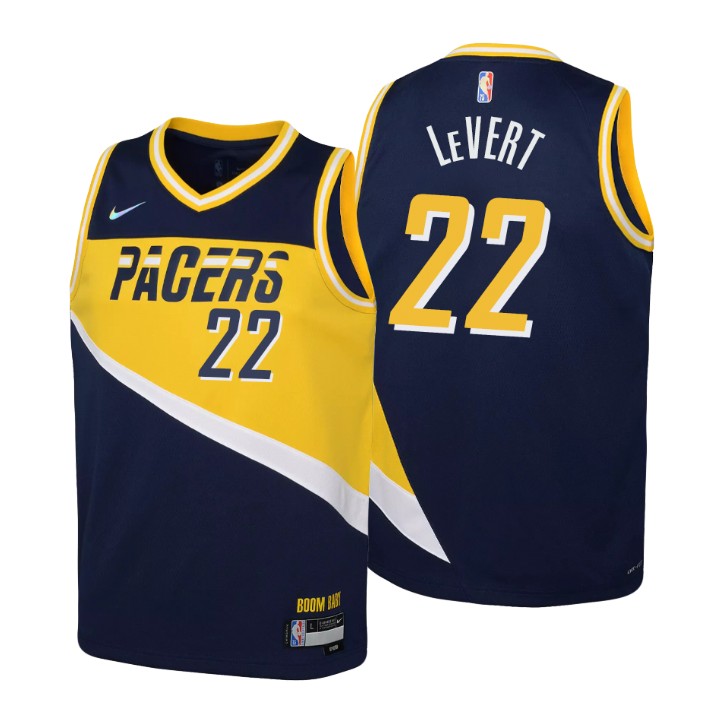 Indiana Pacers #22 Caris LeVert Youth Nike Navy 2021/22 Swingman Jersey - City Edition
