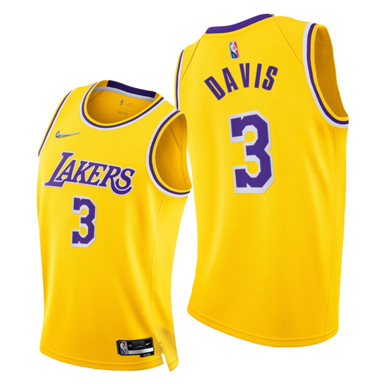 Nike Lakers #3 Anthony Davis Youth 2021-22 75th Diamond Anniversary NBA Jersey Gold