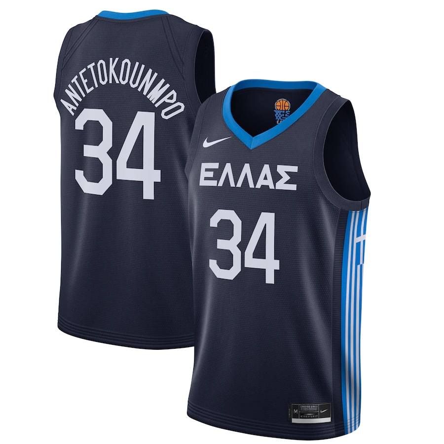 Youth Greece Basketball Giannis Antetokounmpo Nike Navy Limited Swingman Jersey