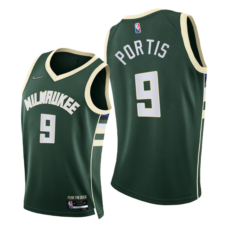 Nike Bucks #9 Bobby Portis Youth 2021-22 75th Diamond Anniversary NBA Jersey Green