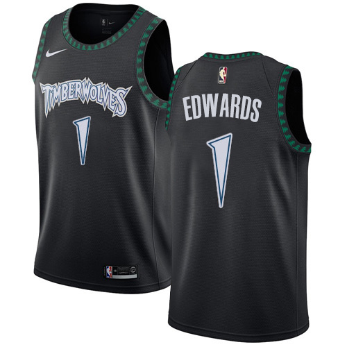Nike Timberwolves #1 Anthony Edwards Black Youth NBA Swingman Hardwood Classics Jersey