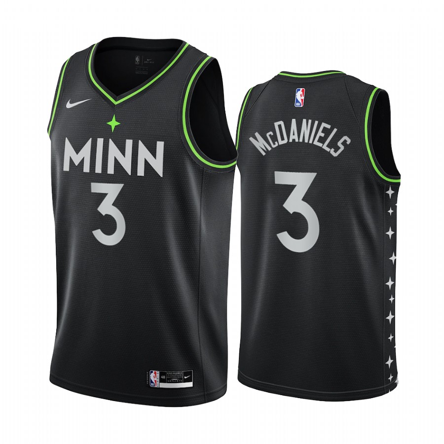 Nike Timberwolves #3 Jaden McDaniels Black Youth NBA Swingman 2020-21 City Edition Jersey