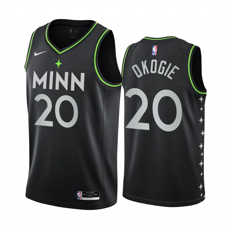 Nike Timberwolves #20 Josh Okogie Black Youth NBA Swingman 2020-21 City Edition Jersey