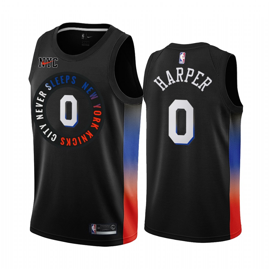 Nike Knicks #0 Jared Harper Black Youth NBA Swingman 2020-21 City Edition Jersey