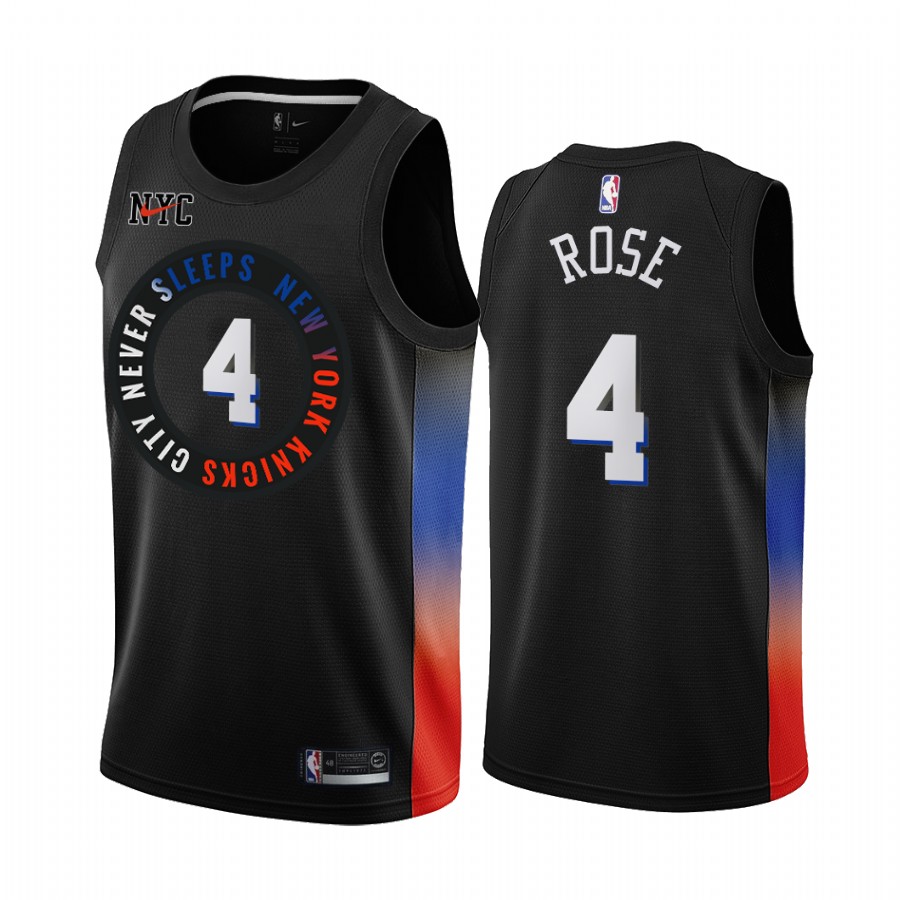 Nike Knicks #4 Derrick Rose Black Youth NBA Swingman 2020-21 City Edition Jersey