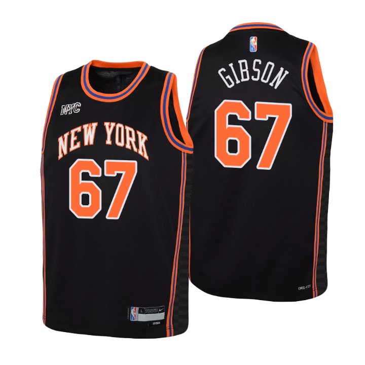 New York Knicks #67 Taj Gibson Youth Nike Black 2021/22 Swingman Jersey - City Edition