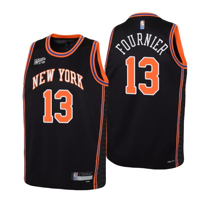 New York Knicks #13 Evan Fournier Youth Nike Black 2021/22 Swingman Jersey - City Edition