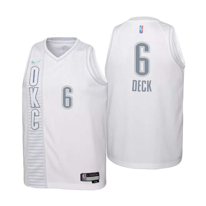 Oklahoma City Thunder #6 Gabriel Deck Youth Nike White 2021/22 Swingman Jersey - City Edition