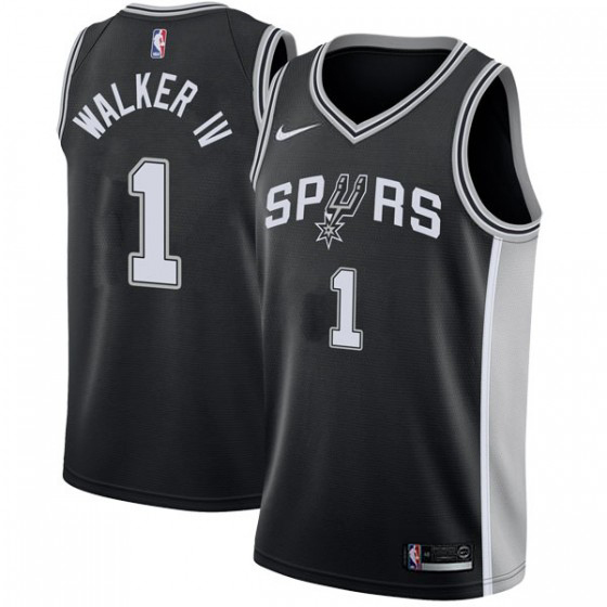 Nike Spurs #1 Lonnie Walker IV Black Youth NBA Swingman Icon Edition Jersey