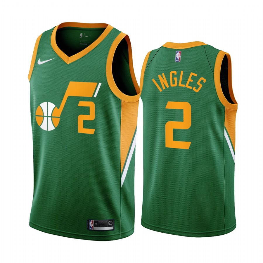 Utah Jazz #2 Joe Ingles Green Youth NBA Swingman 2020-21 Earned Edition Jersey