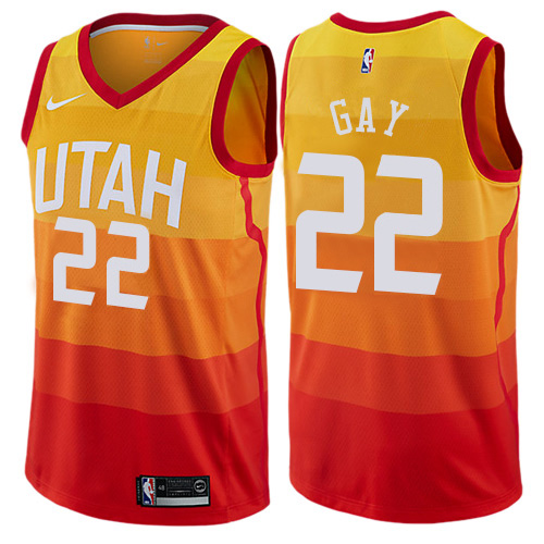 Nike Jazz #22 Rudy Gay Orange Youth NBA Swingman City Edition Jersey
