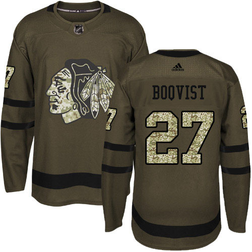 Adidas Blackhawks #27 Adam Boqvist Green Salute to Service Stitched Youth NHL Jersey