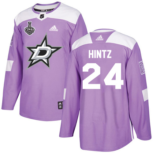 Adidas Stars #24 Roope Hintz Purple Authentic Fights Cancer Youth 2020 Stanley Cup Final Stitched NHL Jersey
