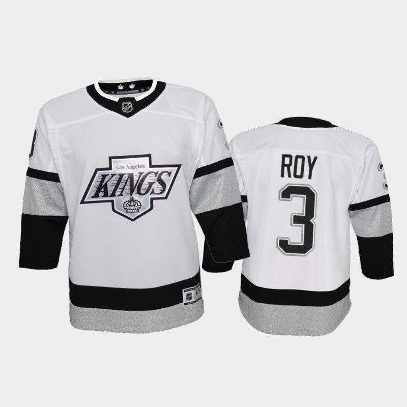 Adidas Kings #3 Matt Roy Youth 2021-22 Alternate Game NHL Jersey - White