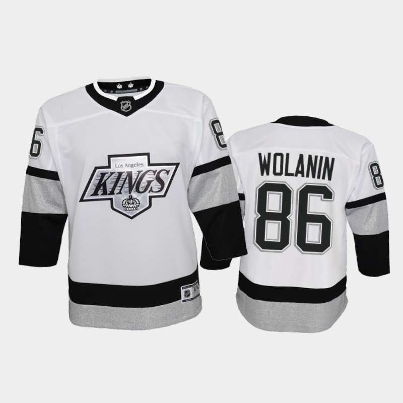 Adidas Kings #86 Christian Wolanin Youth 2021-22 Alternate Game NHL Jersey - White
