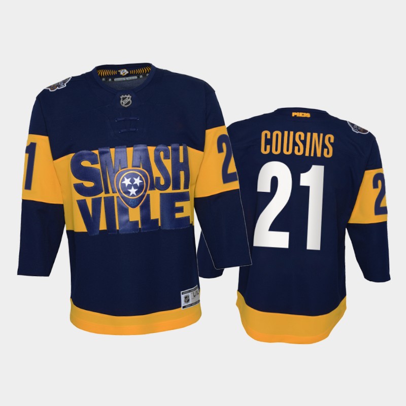 Adidas Predators #21 Nick Cousins Youth 2022 Stadium Series Game NHL Jersey - Navy