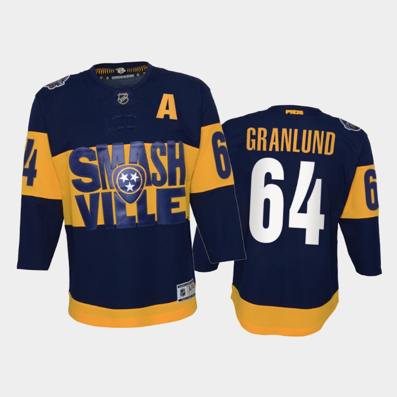 Adidas Predators #64 Mikael Granlund Youth 2022 Stadium Series Game NHL Jersey - Navy