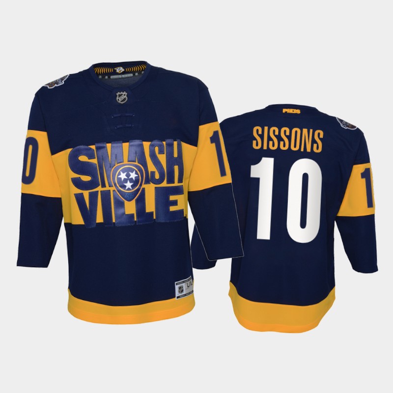 Adidas Predators #10 Colton Sissons Youth 2022 Stadium Series Game NHL Jersey - Navy