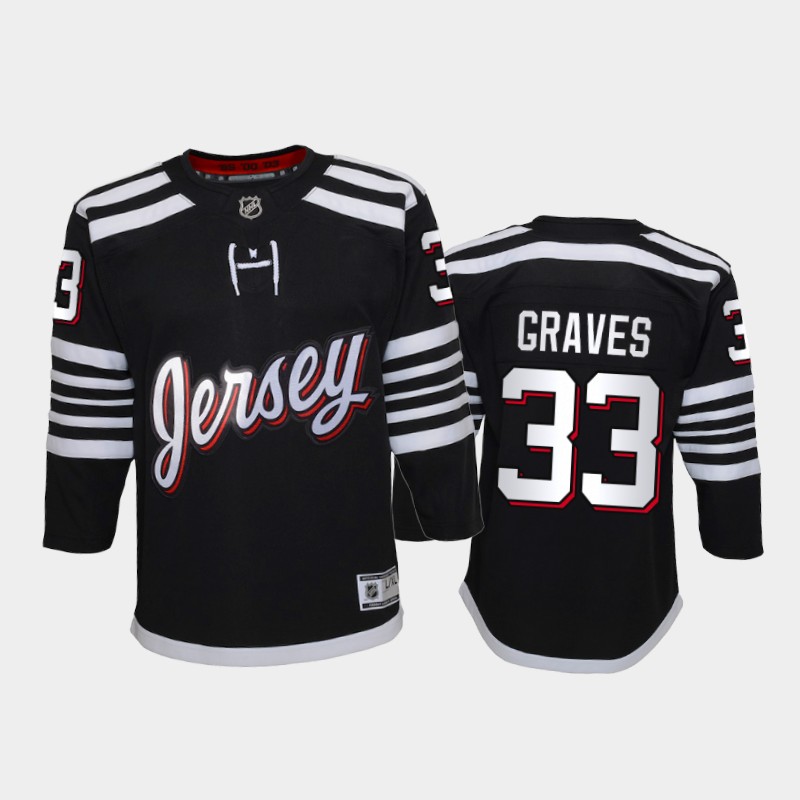 Adidas Devils #33 Ryan Graves Youth 2021-22 Alternate Game NHL Jersey - Black
