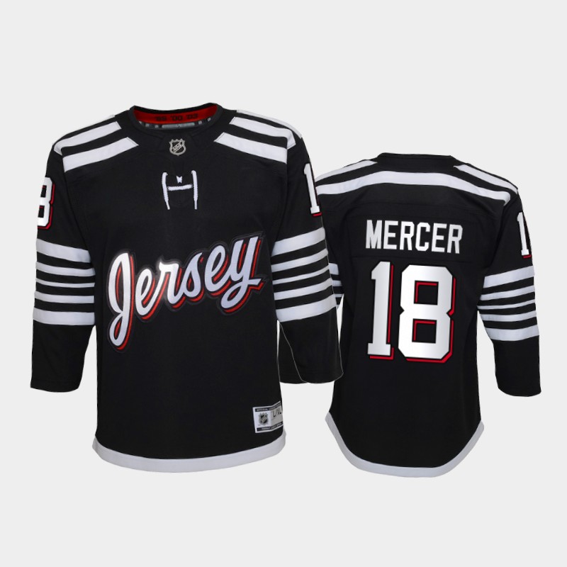Adidas Devils #18 Dawson Mercer Youth 2021-22 Alternate Game NHL Jersey - Black