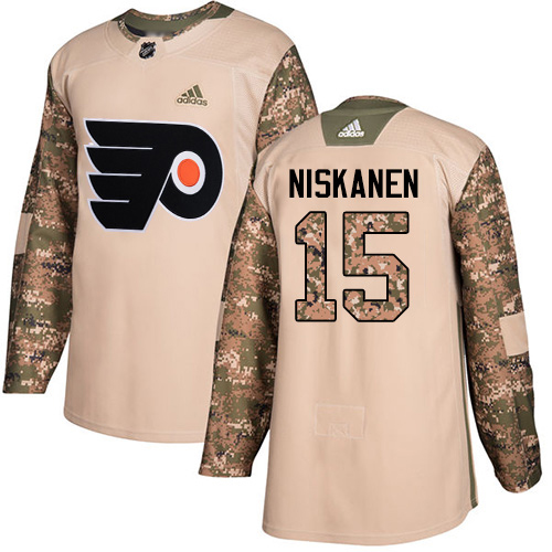 Adidas Flyers #15 Matt Niskanen Camo Authentic 2017 Veterans Day Stitched Youth NHL Jersey