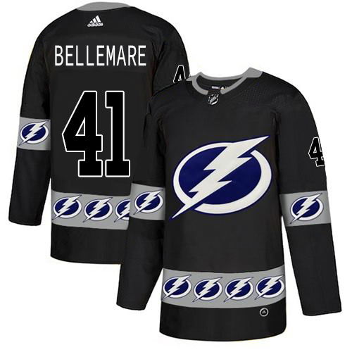 Adidas Lightning #41 Pierre-Edouard Bellemare Black Authentic Team Logo Fashion Stitched Youth NHL Jersey