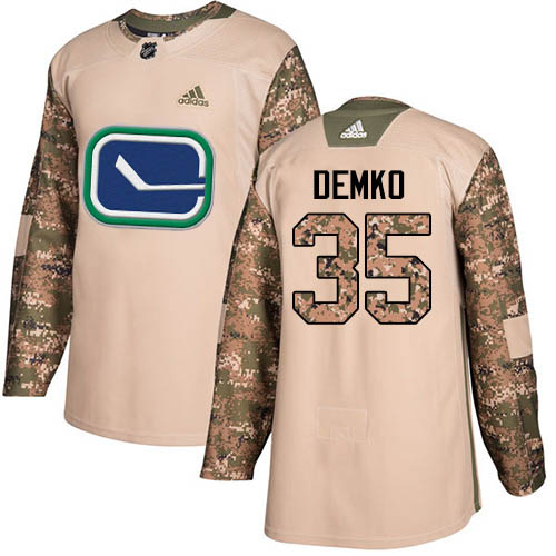 Adidas Canucks #35 Thatcher Demko Camo Authentic 2017 Veterans Day Stitched Youth NHL Jersey