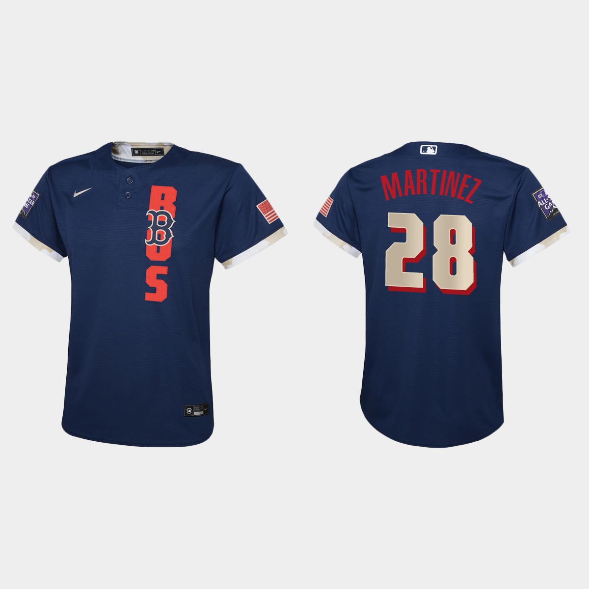 Boston Red Sox #28 J.D. Martinez Youth 2021 Mlb All Star Game Navy Jersey