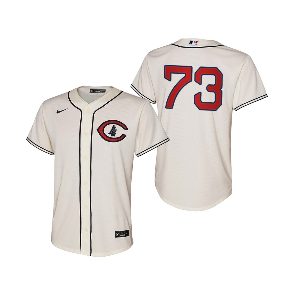 Chicago Cubs #73 Adbert Alzolay Youth 2022 Field of Dreams MLB Game Jersey - Cream