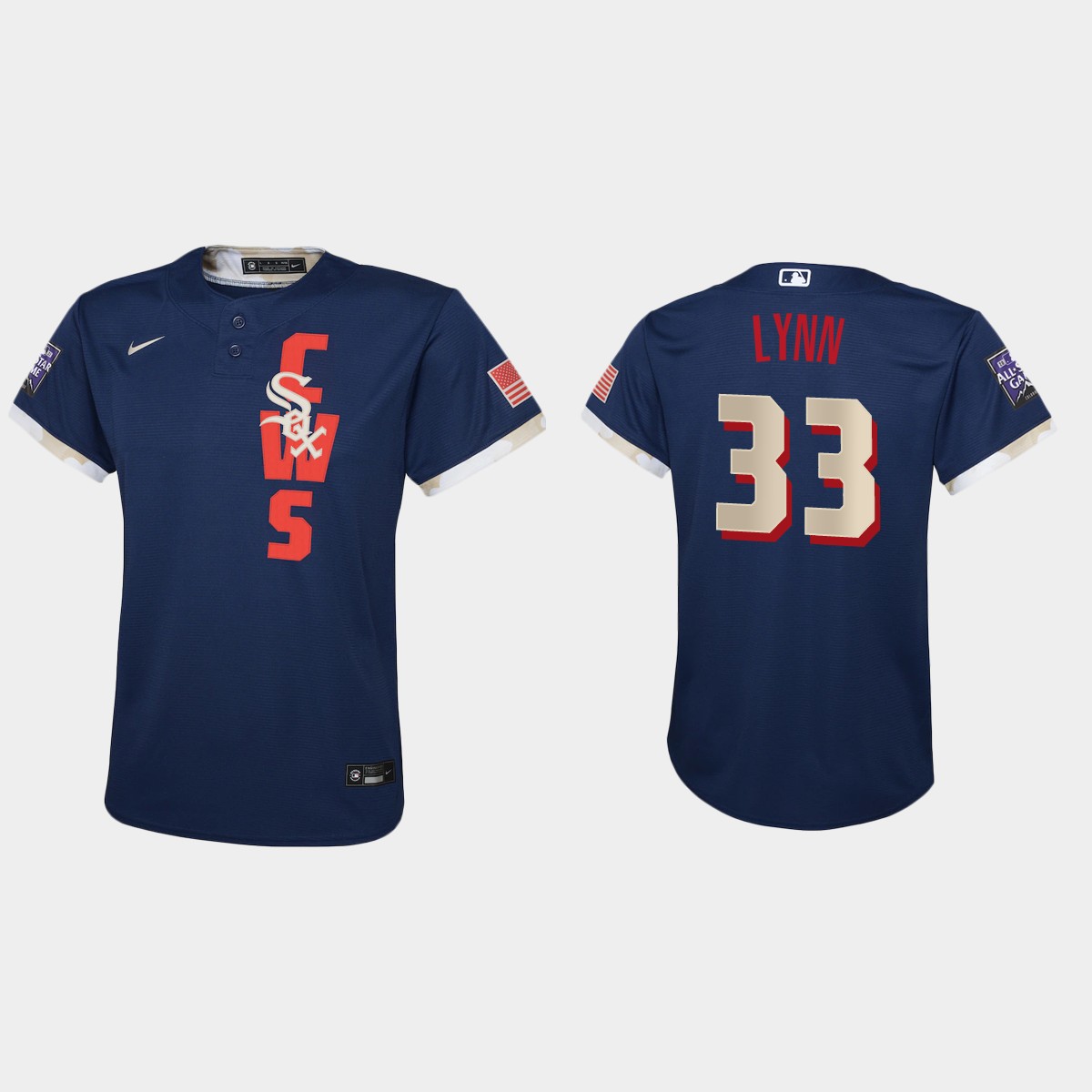 Chicago White Sox #33 Lance Lynn Youth 2021 Mlb All Star Game Navy Jersey