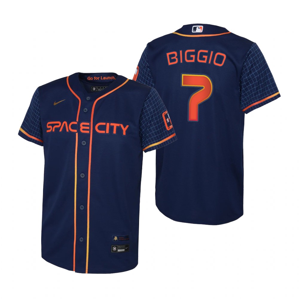 Houston Astros #7 Craig Biggio Navy Youth Nike 2022 City Connect Replica MLB Jersey