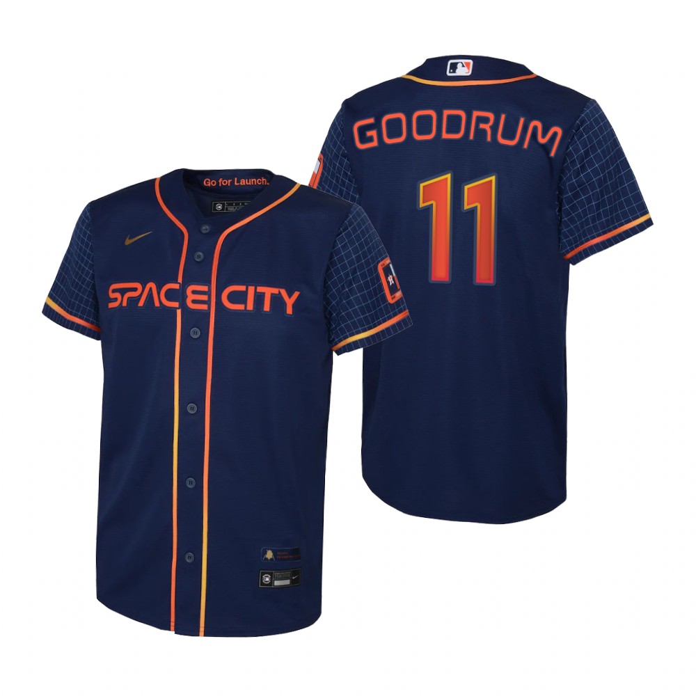 Houston Astros #11 Niko Goodrum Navy Youth Nike 2022 City Connect Replica MLB Jersey