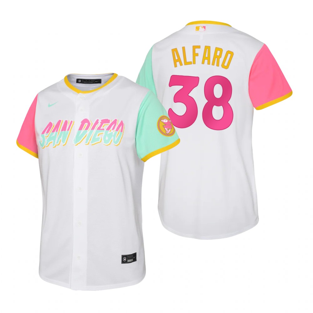 San Diego Padres #38 Jorge Alfaro 2022 City Connect Youth Nike Games Jersey - White