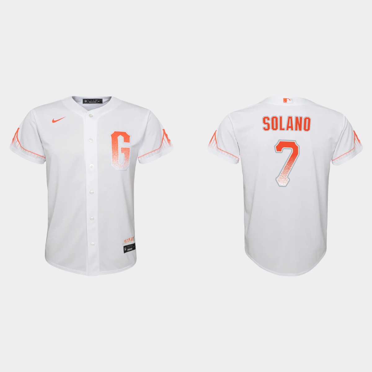 San Francisco Giants #7 Donovan Solano Youth 2021 City Connect White Jersey