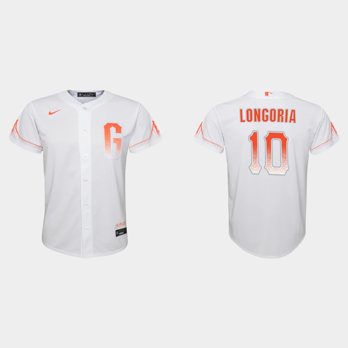 San Francisco Giants #10 Evan Longoria Youth 2021 City Connect White Jersey