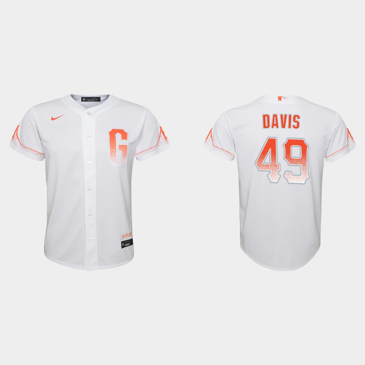 San Francisco Giants #49 Jaylin Davis Youth 2021 City Connect White Jersey