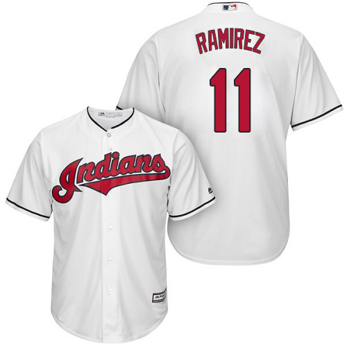 Guardians #11 Jose Ramirez White New Cool Base Stitched MLB Jersey