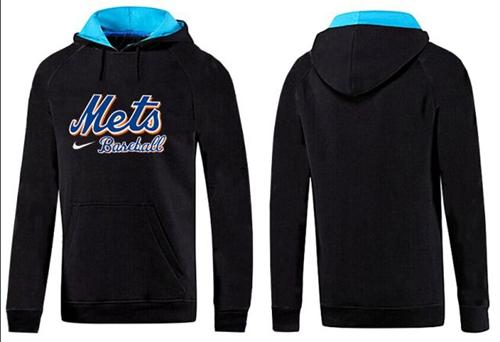 New York Mets Pullover Hoodie Black & Blue
