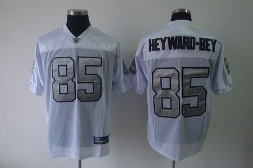 Raiders #85 Darrius Heyward-Bey White Silver Grey No. Stitched NFL Jersey