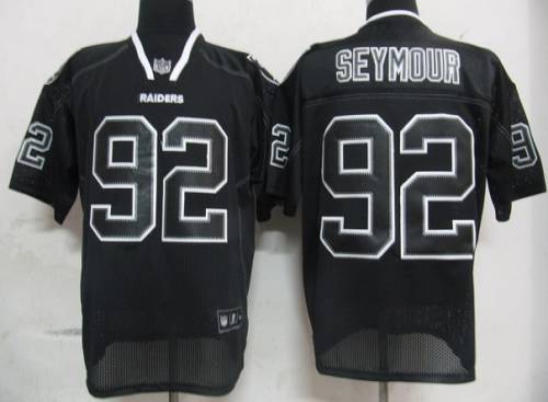 Raiders #92 Richard Seymour Lights Out Black Stitched NFL Jersey