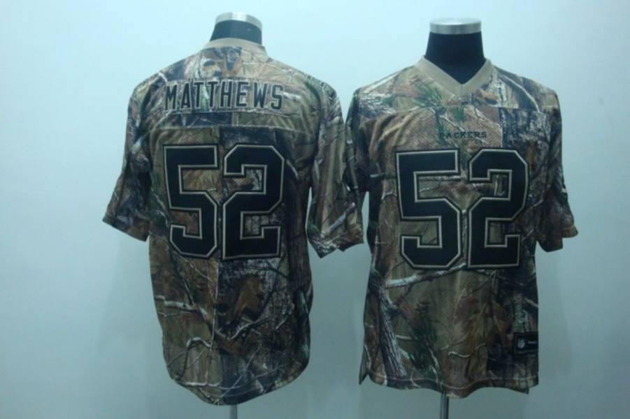 Packers #52 Clay Matthews Camouflage Realtree Embroidered NFL Jersey