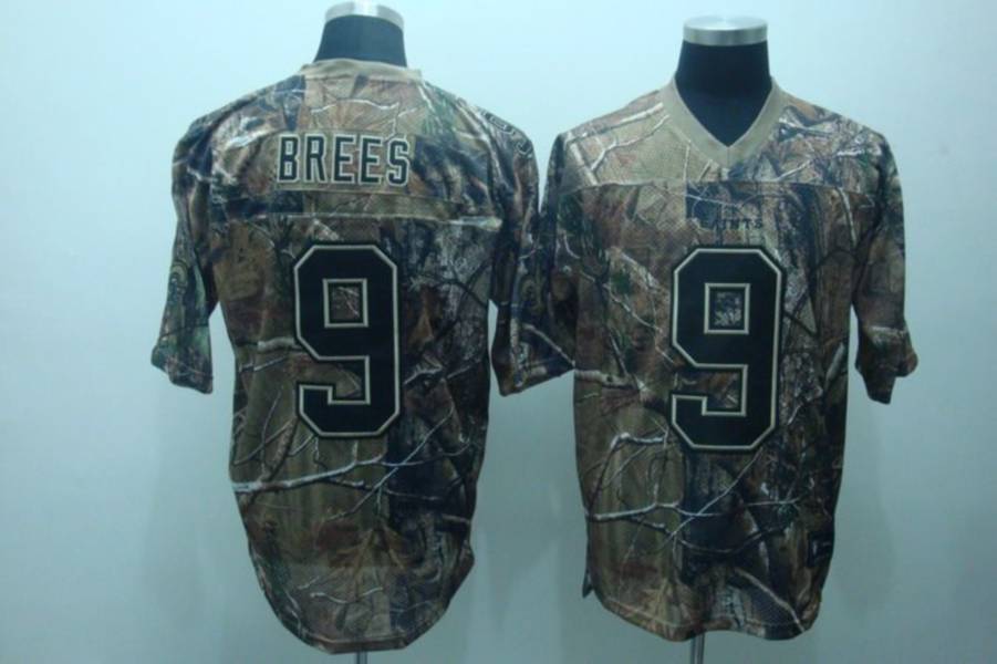 Saints #9 Drew Brees Camouflage Realtree Embroidered NFL Jersey