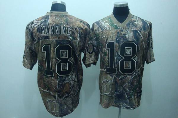 Colts #18 Peyton Manning Camouflage Realtree Embroidered NFL Jersey