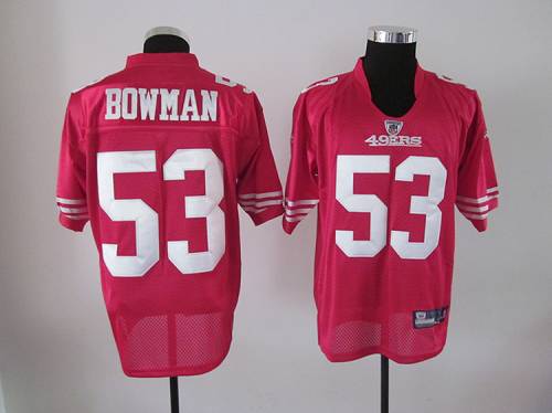 49ers #53 NaVorro Bowman Red Stitched NFL Jersey