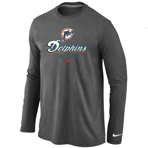 Nike Miami Dolphins Critical Victory Long Sleeve T-Shirt Dark Grey